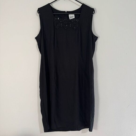 R&M Richards Vintage Mini Cocktail Little Black Dress Sequin Embellished Necklin - Picture 1 of 6